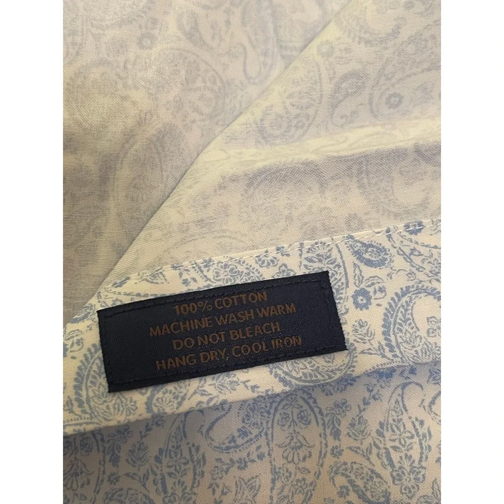 David Donahue Mens XL Light Blue Paisley Print 100% Cotton Button Down Shirt